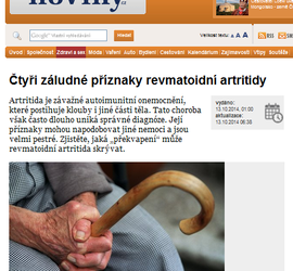 Čtyři záludné příznaky revmatoidní artritidy