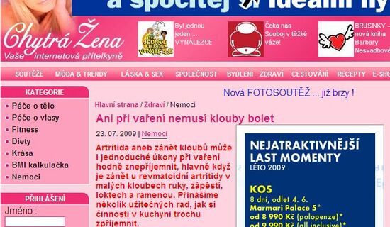 Ani při vaření nemusí klouby bolet